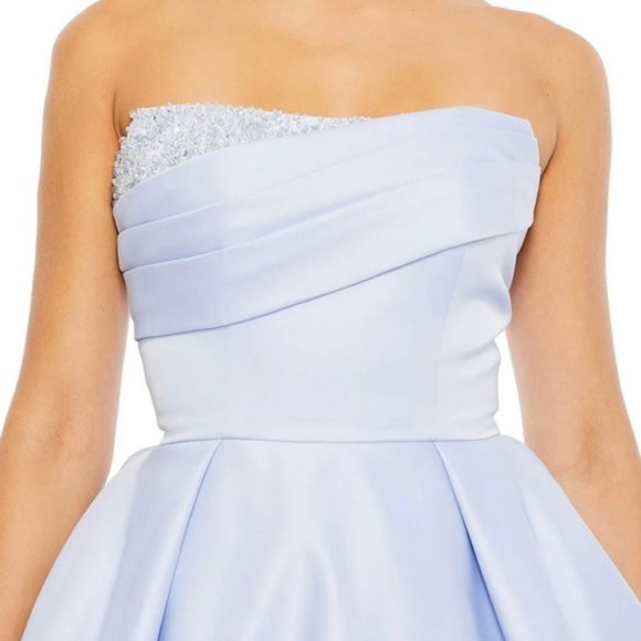 Mac Duggal Powder Blue Strapless Sweetheart Beaded Ballgown - Picture 5 of 5